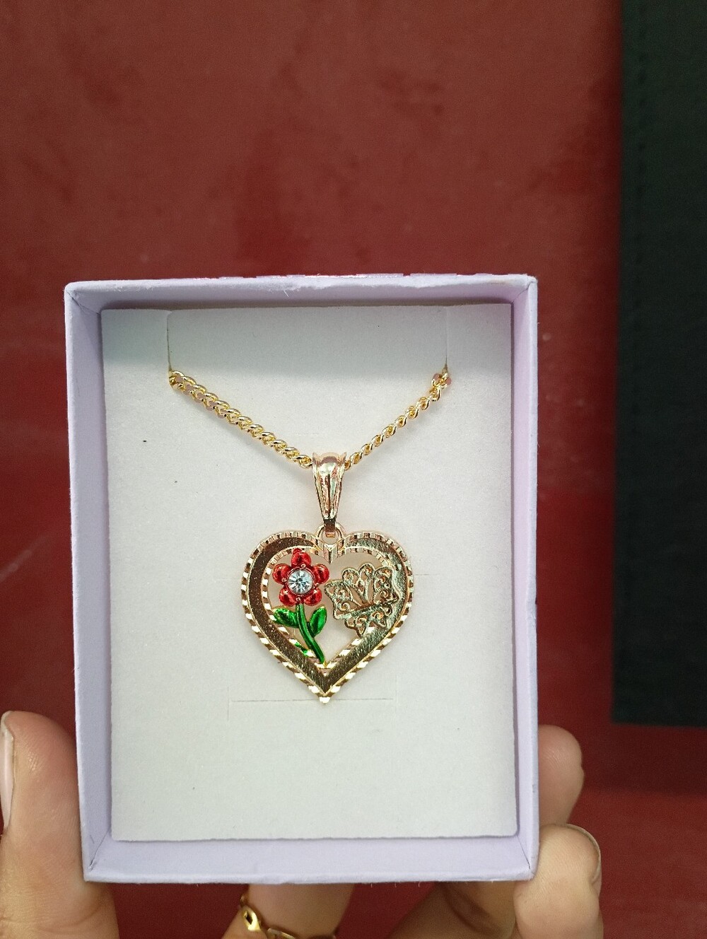 Flower Heart Necklace